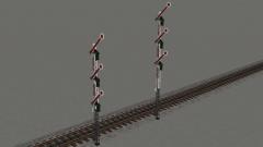 Hauptsignalset (3 fl&uuml;gelig) mit Negativfl&uuml;gel und Mastanstrich, in 2 H&ouml;hen  (V15NJW30179 )