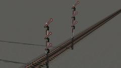 Hauptsignalset (3-fl&uuml;gelig) als Standard- und Hochsignal im Regelanstrich (V15NJW30187 )