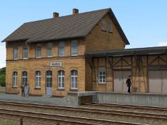Bahnhof und Dienstgeb�ude  aus Backstein