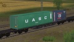 Vierachsige Containertragwagen Typ Sgnss 60 �BB