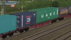 Vierachsige Containertragwagen Typ Sgnss-y 60 �BB