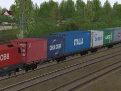 Zweiteiliger Containertragwagen Typ Sggrss �BB