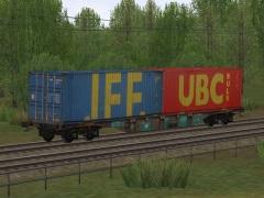 Vierachsiger Containertragwagen Typ Sgns60 SNCB Set1 (V60NDB10424 )