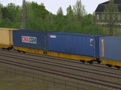 Vierachsiger Containertragwagen Typ Sggnss CLIP (V60NDB10428 )
