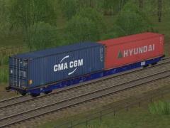 Vierachsiger Containertragwagen Typ Sggnss Duisport Agency Polska (V60NDB10447 )