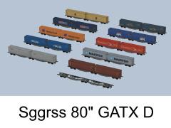 Zweiteiliger Containertragwagen Typ Sggrss GATX D wei�