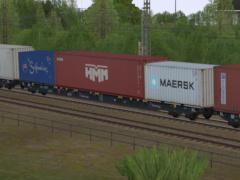 Vierachsiger Containertragwagen Typ Sggnss RheinCargo (V60NDB10547 )