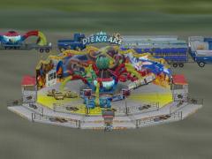 Fahrgesch�ft Die Krake, mit Fahrzeugpark