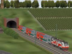 E-Lok OBB 1014_Cargo mit Doppelstockwagen (V60NMK10203 )