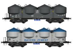 4-achsiger Staubgut Silowagen KKds55  Set 1 (V60NSB40023 )