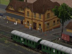 Bahnhof Klein-Greppin, Stationsgeb�ude, G�terschuppen und Zubeh�r