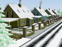 Moderne Einfamilienh�user mit Umfriedung in Winter-Ausf�hrung. 72 Modelle im Set.