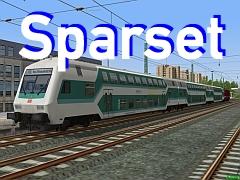 Sparset - BR 143 bordeuaxrot und Doppelstockwagen mintgr�n, neutral in Epoche V