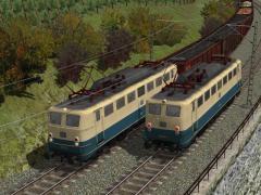 BR 140 der DB ozeanblau-beige Farbgebung , EpIV Set 2 (Doppellampen)