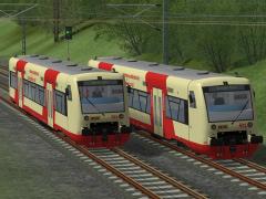 2 Einheiten des Dieseltriebwagen der Baureihe VT650 der HZL