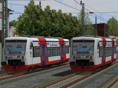 2 Einheiten des Dieseltriebwagen der Baureihe VT650 der D-CB