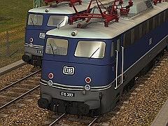 E-Loks E 10 B�gelfalte blau mit Versuchslackierung Ep III der DB