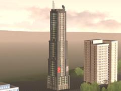 St�dtisches Hochhaus der Postmoderne nach amerikanischem Vorbild