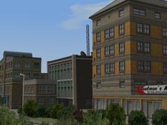 Stadth�user-Set im amerikanischen Stil der Postmoderne 