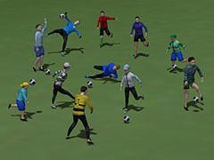 Elf junge Fussballspieler-Figuren und ein Ball (V80NEB10003 )