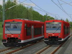 2 Einheiten des Dieseltriebwagen der Baureihe VT650 der DBAG (ab EEP 8)