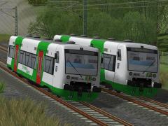 2 Einheiten des Dieseltriebwagen der Baureihe VT650 der EIB (EEP 8)