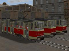 Tatra-Stra�enbahn KT4D Rot-Beige mit Tauschtextur