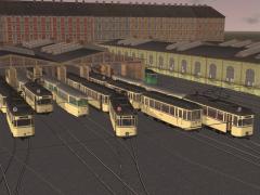 Leipziger Pullman-Stra�enbahn mit Tauschtextur