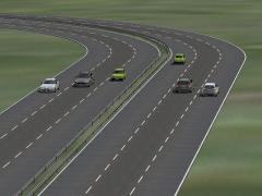 Sechsspurige Autobahnbr�cke als Spline in 3D Ausf�hrung