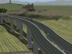 Eine Talbr�cke f�r die Autobahn
