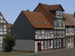 Fachwerkh�user mit verkleidetem Giebel