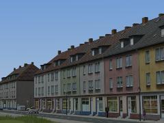 Ruhrgebietsh�user mit Gesch�ften