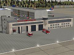 Feuerwehr-Geb�ude mit tauschbarem Schriftzug