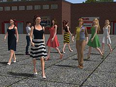 Frauen gehend Set 1