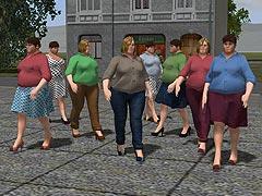 Frauen gehend Set 2
