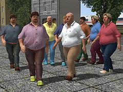 M�nner gehend Set 2