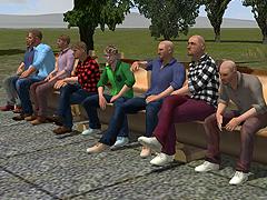 M�nner sitzend Set 1