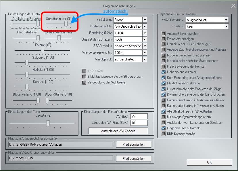 Intensit�t der Schatten einstellbar im Plug-In 1 zu EEP 15.1