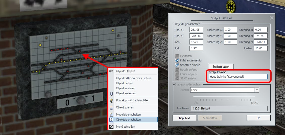 Gleisbildstellpulte frei benennbar im Plug-In 1 zu EEP 15.1